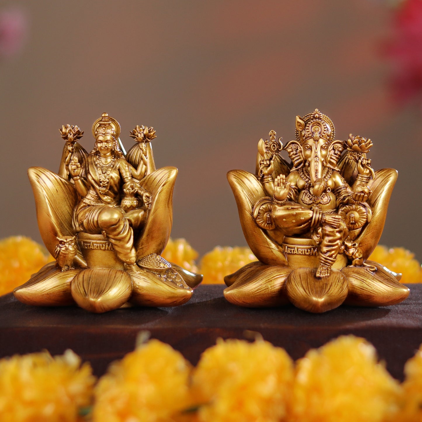 Padma Laxmi Ganesha Idol 4 inch - Lakshmi Ganesh Murti