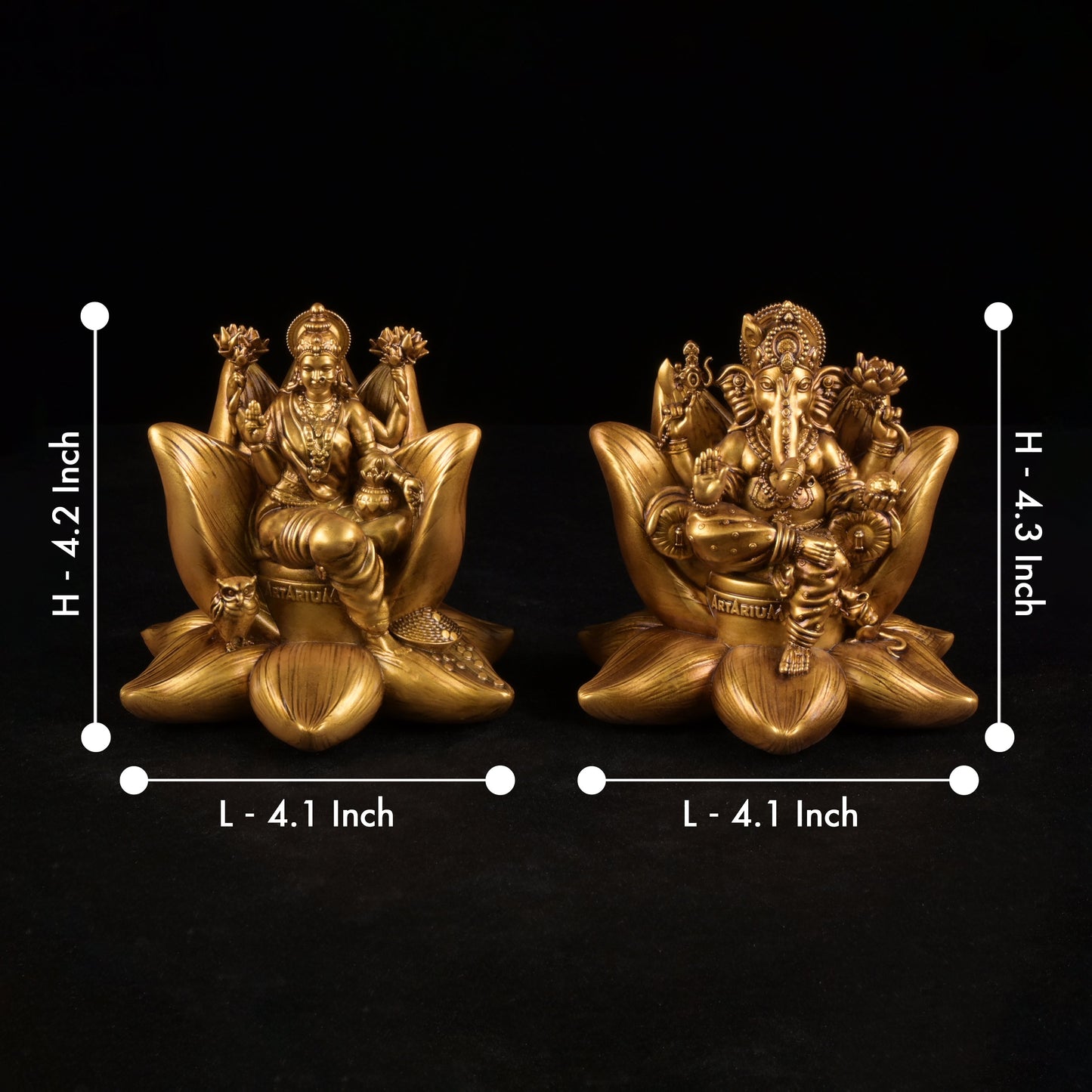 Padma Laxmi Ganesha Idol 4 inch - Lakshmi Ganesh Murti
