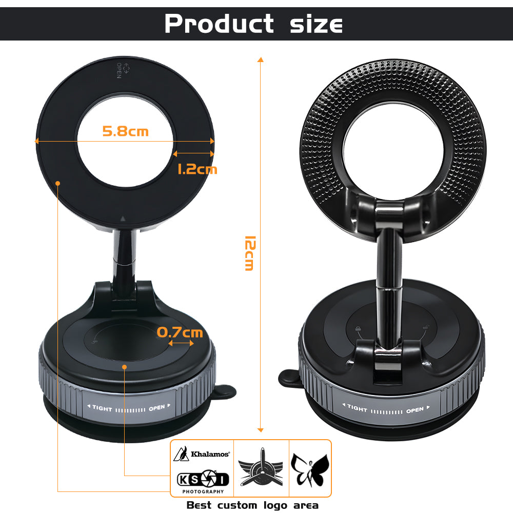 360-Degree Rotating Magnetic Adjustable Height Phone Holder