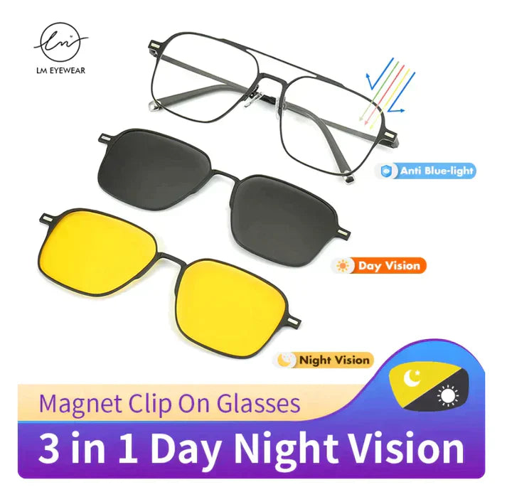 Magnetic POLARIZED SUNGLASSES | Lightweight Design (6-in-1 Versatility)