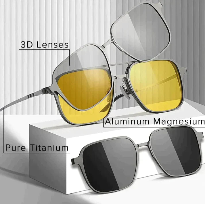 Magnetic POLARIZED SUNGLASSES | Lightweight Design (6-in-1 Versatility)