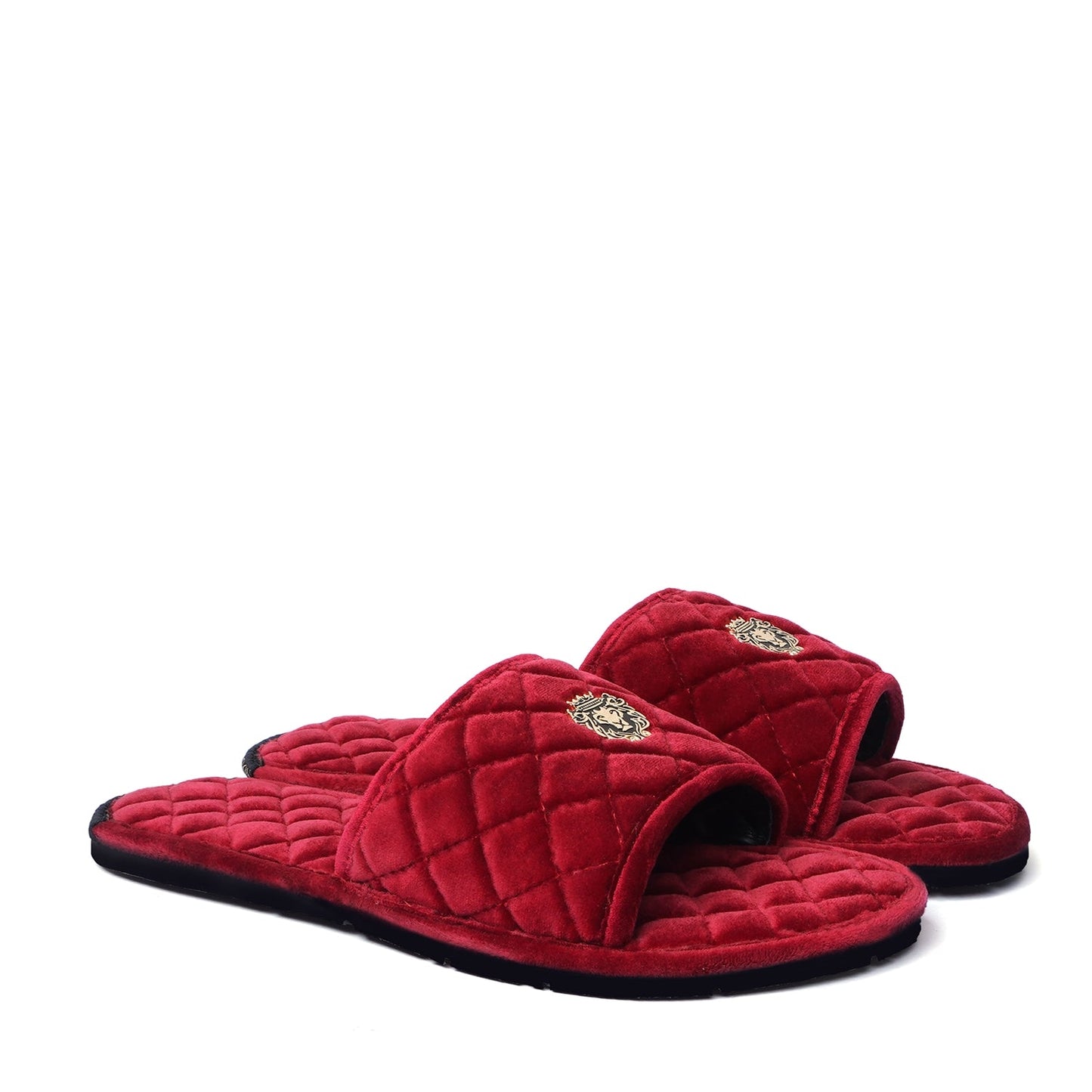 Super Soft Slide-in Slippers in Red Italian Velvet