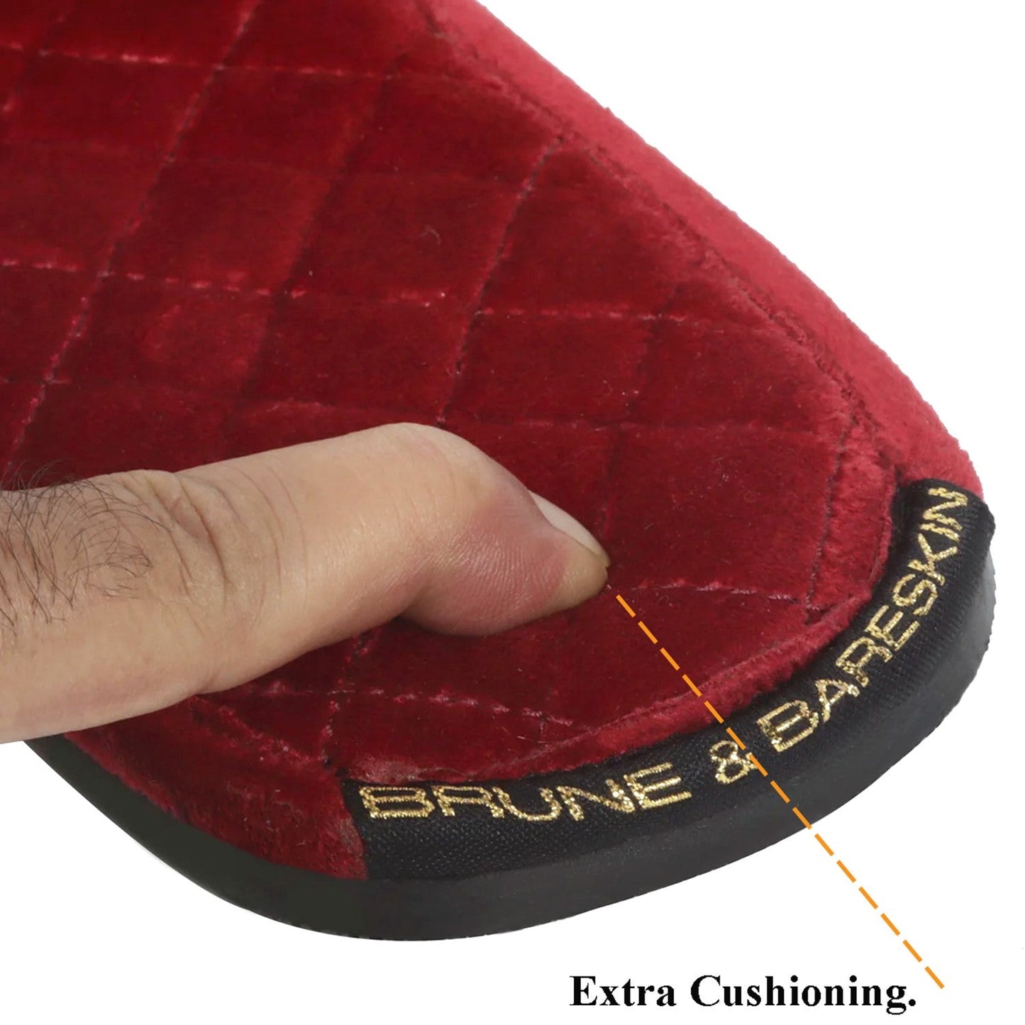 Super Soft Slide-in Slippers in Red Italian Velvet