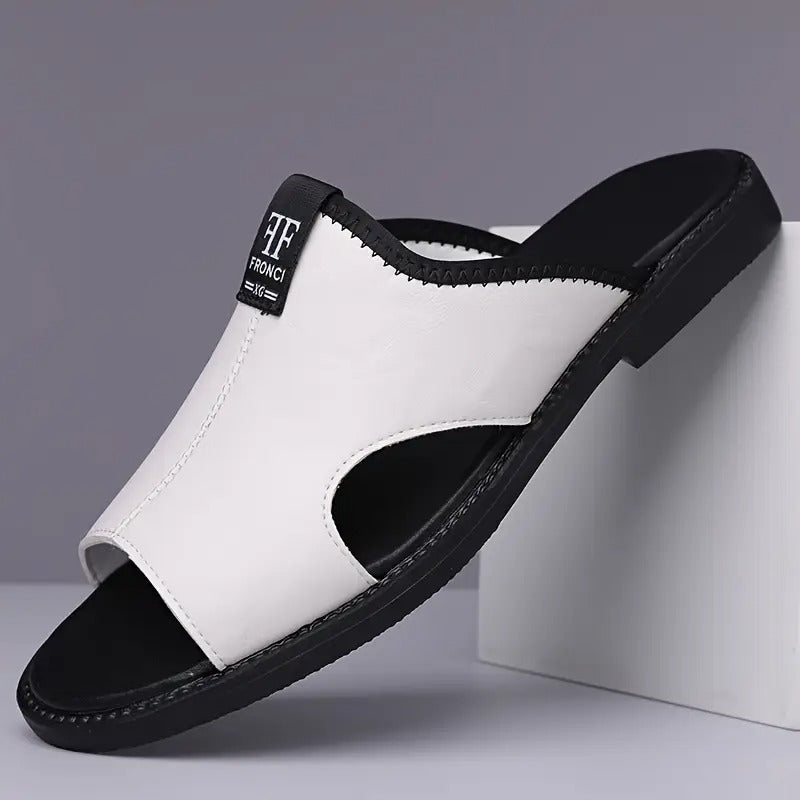 Summer New Casual Men'S Microfiber Slip-On Sandals, Breathable, Lightweight, Open Toe, All-Season, Hiking & Outdoor, Daily & Casual, Vacation