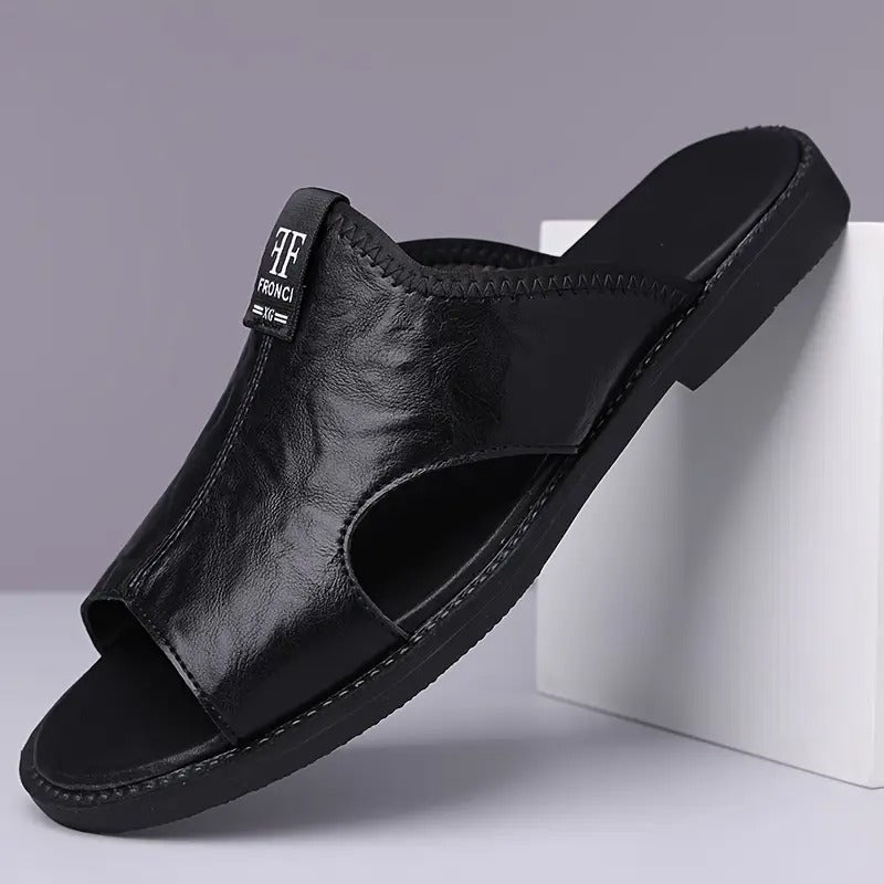 Summer New Casual Men'S Microfiber Slip-On Sandals, Breathable, Lightweight, Open Toe, All-Season, Hiking & Outdoor, Daily & Casual, Vacation