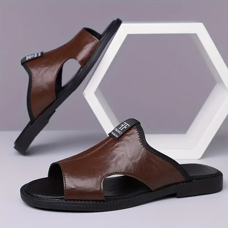 Summer New Casual Men'S Microfiber Slip-On Sandals, Breathable, Lightweight, Open Toe, All-Season, Hiking & Outdoor, Daily & Casual, Vacation