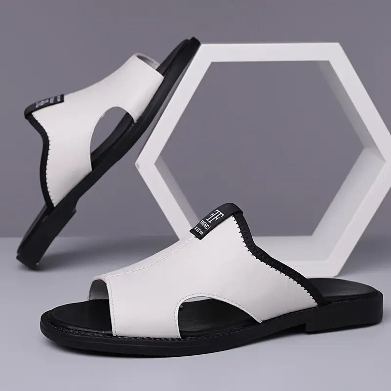 Summer New Casual Men'S Microfiber Slip-On Sandals, Breathable, Lightweight, Open Toe, All-Season, Hiking & Outdoor, Daily & Casual, Vacation