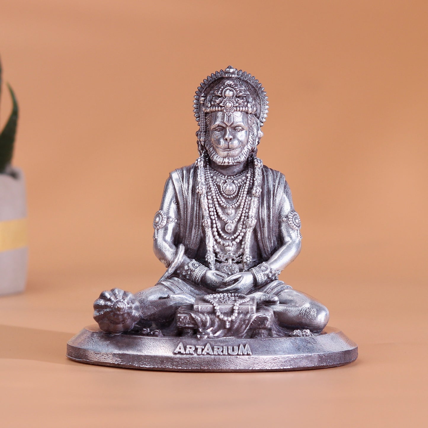 Meditating Hanumanji Pure Silver