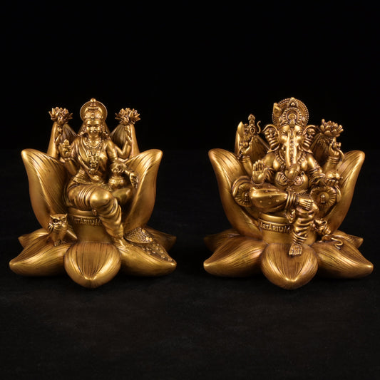 Padma Laxmi Ganesha Idol 4 inch - Lakshmi Ganesh Murti