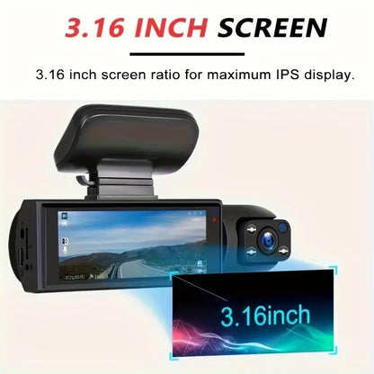 1080P Dual Camera, Dash Cam For Cars, Front And Inside, Car Camera With IR Night Vision