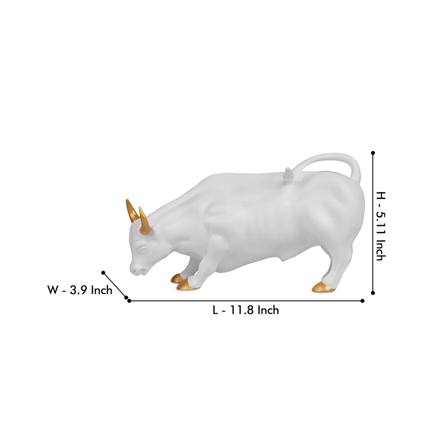 Abstract Art Charging Bull Figurine Small