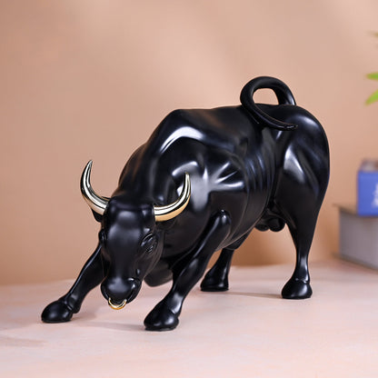 Abstract Art Charging Bull Figurine