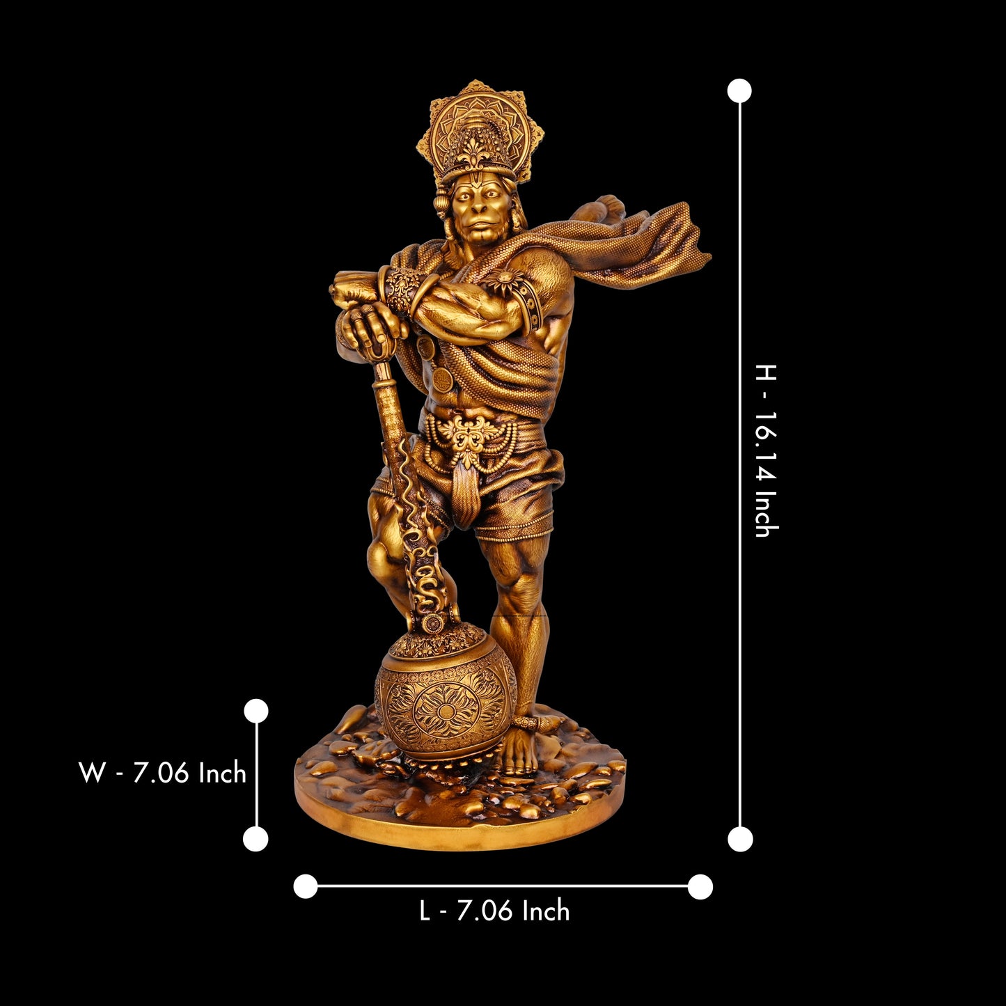 Bahubali Lord Hanuman Large 1.38 Ft & 2 Ft