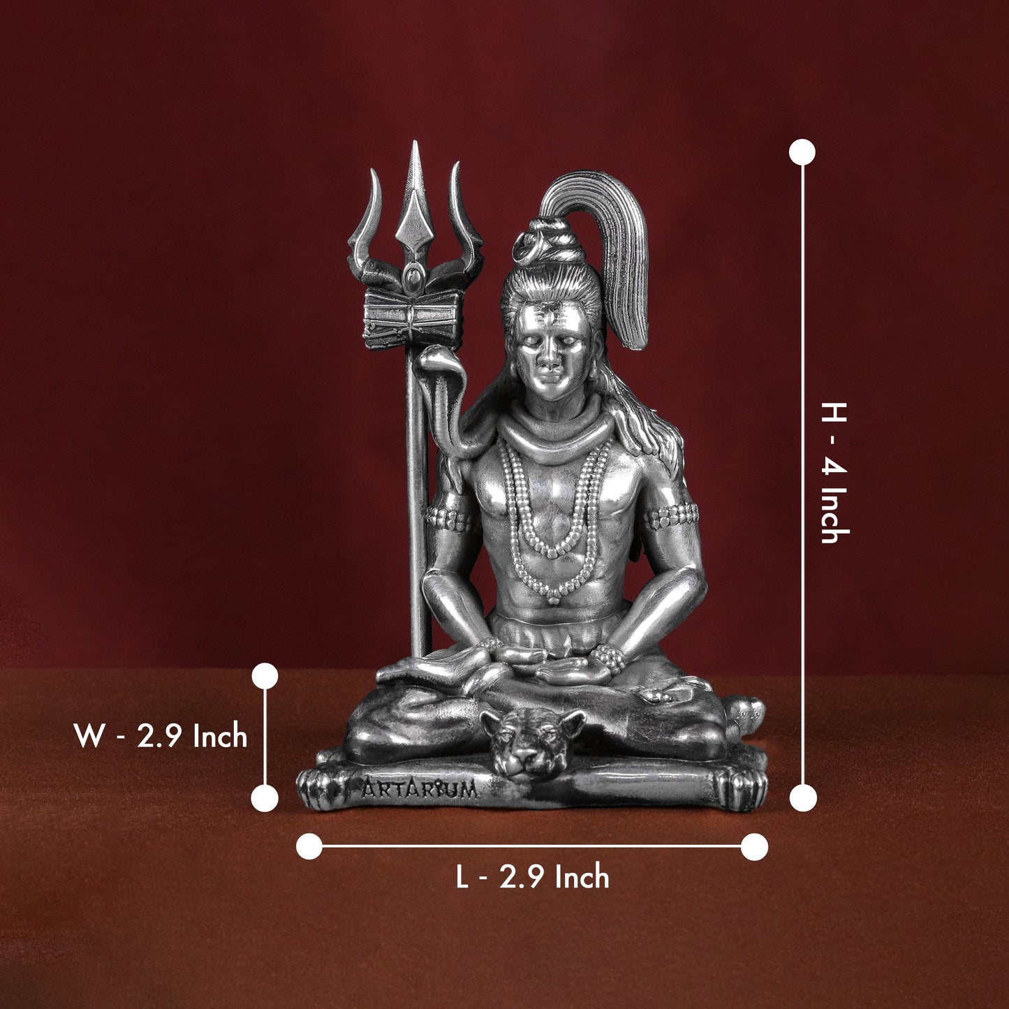 Meditating Lord Shiva 40 - 45 Gm Pure Silver