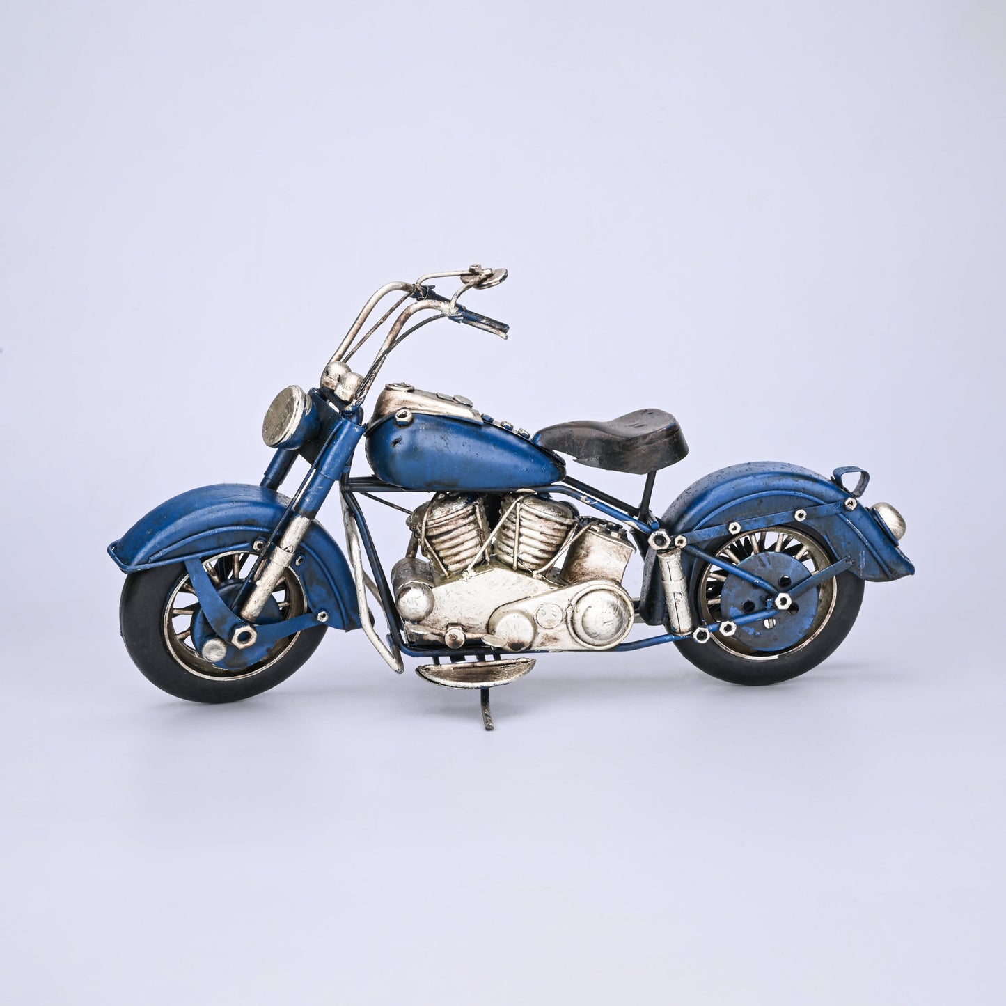 Blue Lightening Vintage Motorcycle