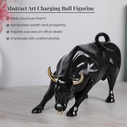 Abstract Art Charging Bull Figurine