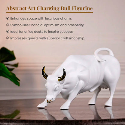 Abstract Art Charging Bull Figurine