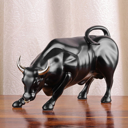 Abstract Art Charging Bull Figurine