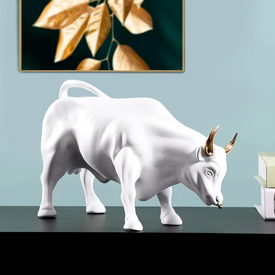 Abstract Art Charging Bull Figurine