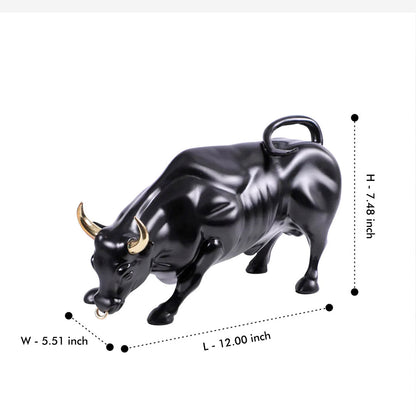 Abstract Art Charging Bull Figurine