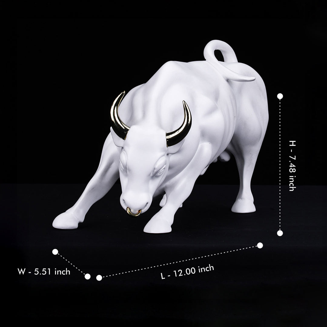 Abstract Art Charging Bull Figurine