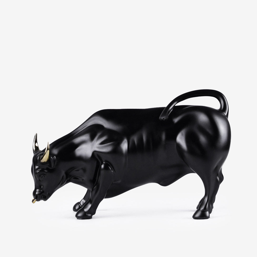 Abstract Art Charging Bull Figurine