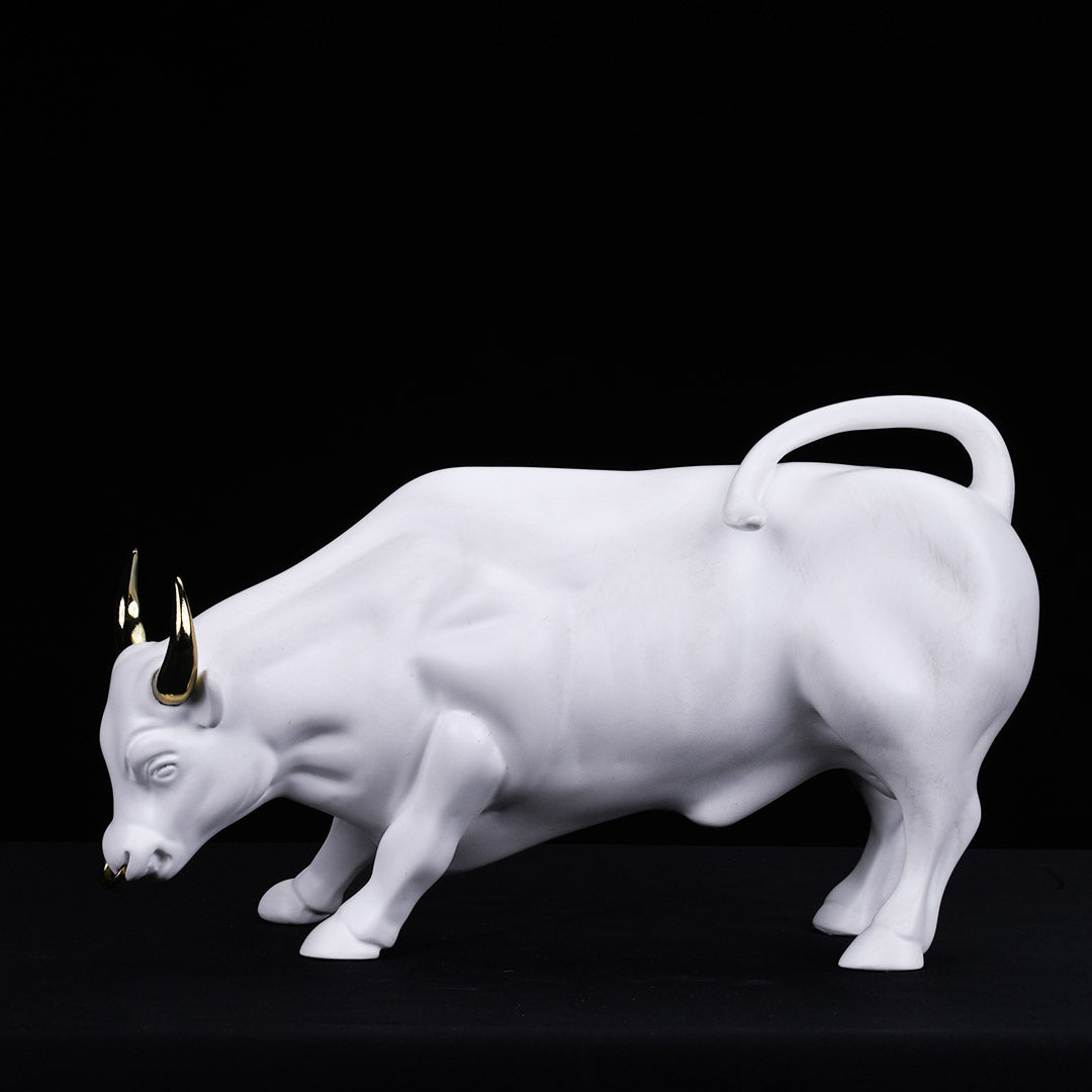 Abstract Art Charging Bull Figurine