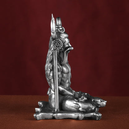 Meditating Lord Shiva 40 - 45 Gm Pure Silver