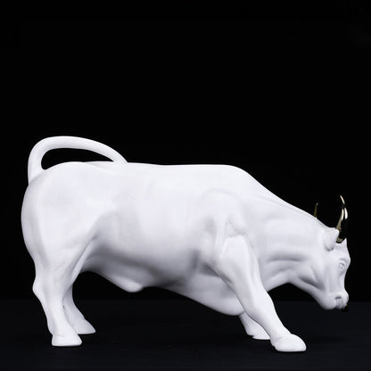 Abstract Art Charging Bull Figurine