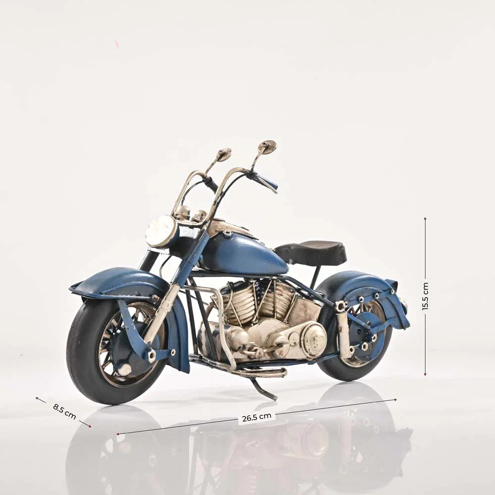 Blue Lightening Vintage Motorcycle