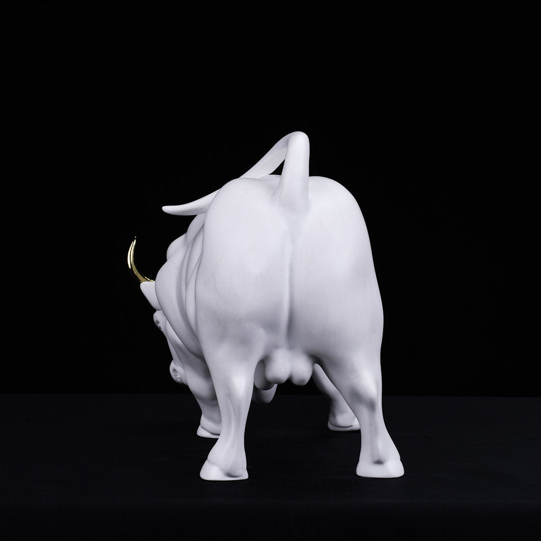 Abstract Art Charging Bull Figurine