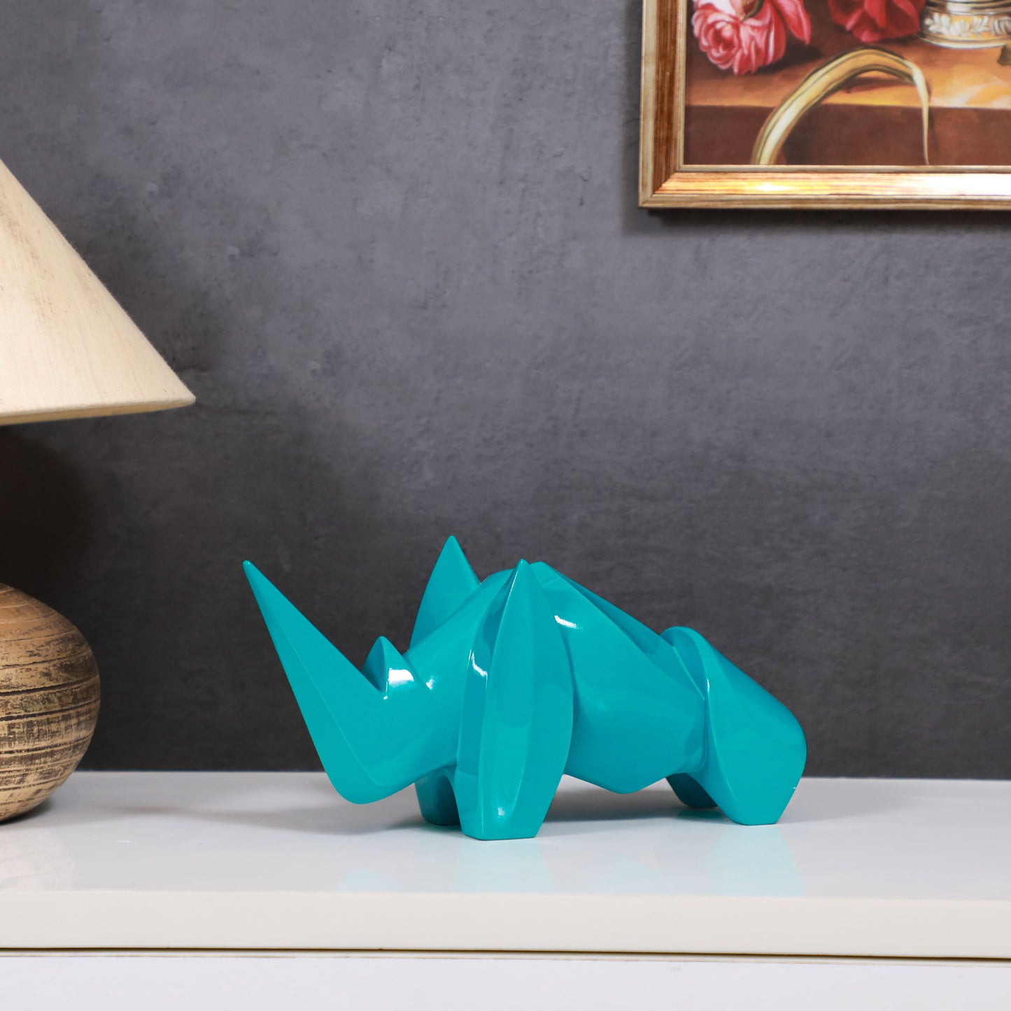 Abstract Art Rhino Figurine