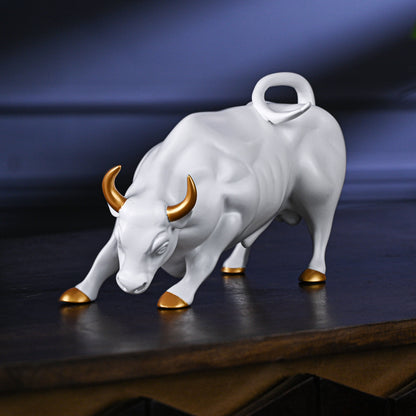 Abstract Art Charging Bull Figurine Small