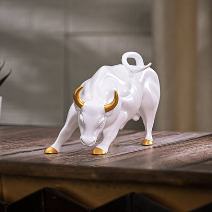 Abstract Art Charging Bull Figurine Small