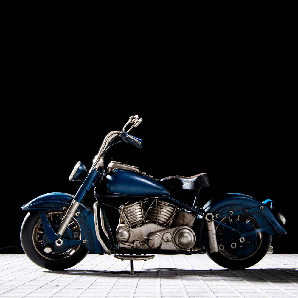 Blue Lightening Vintage Motorcycle