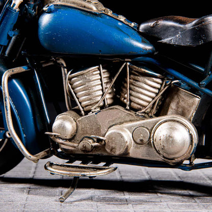 Blue Lightening Vintage Motorcycle