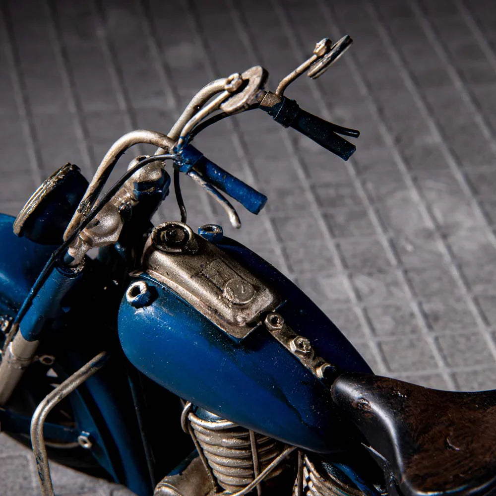 Blue Lightening Vintage Motorcycle