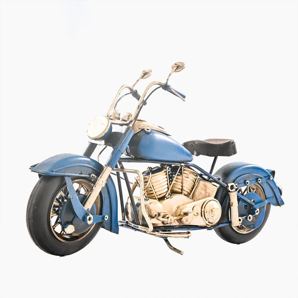 Blue Lightening Vintage Motorcycle