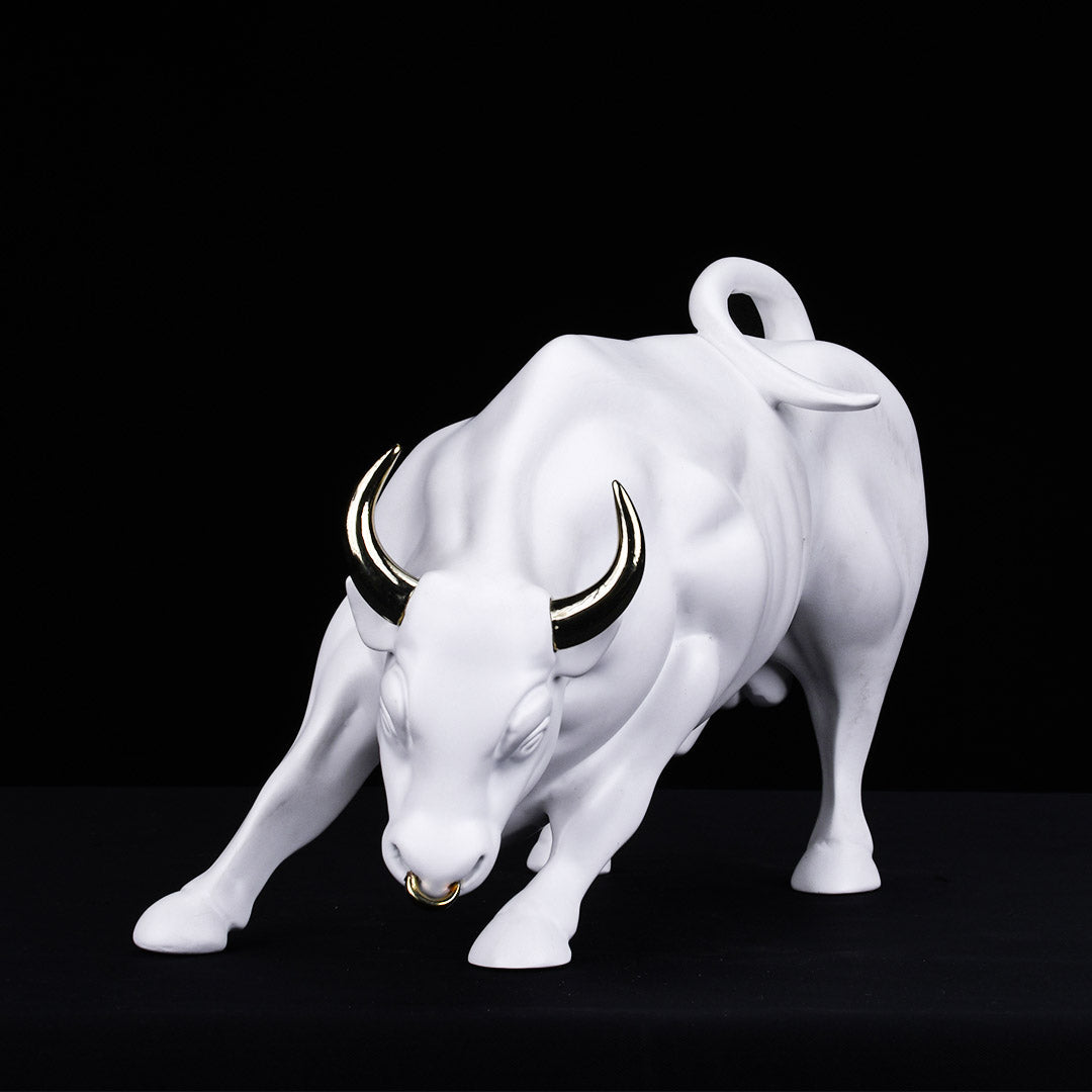 Abstract Art Charging Bull Figurine