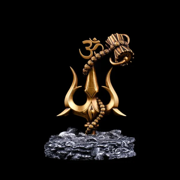 Lord Shiva Trishul With Damru Car Dashboard