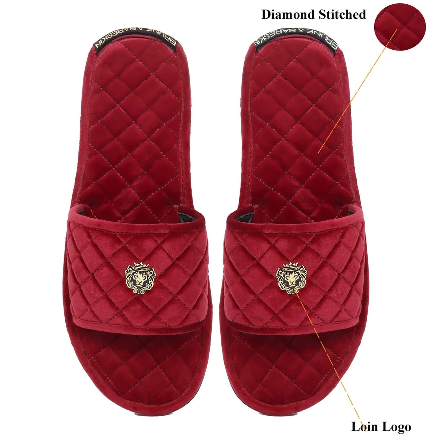 Super Soft  Slide-in Slippers in Red Italian Velvet