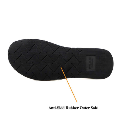 Black Suede Leather Strap Slide-in Slippers