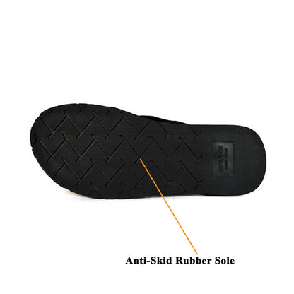 Black Velvet Strap White Leather Slide-in Slippers