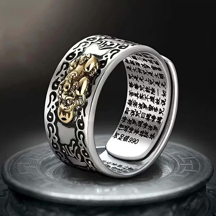 Authentic Fengshui Pixiu God Wealth Mantra Ring