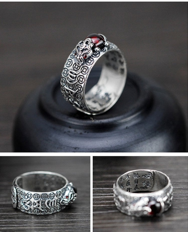 Authentic Fengshui Pixiu God Wealth Mantra Ring