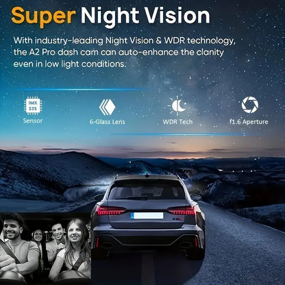 1080P Dual Camera, Dash Cam For Cars, Front And Inside, Car Camera With IR Night Vision