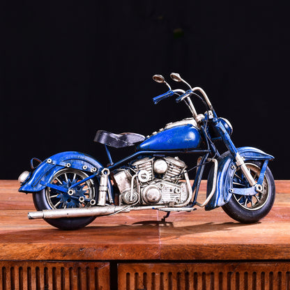 Blue Lightening Vintage Motorcycle