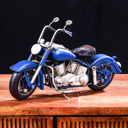 Blue Lightening Vintage Motorcycle