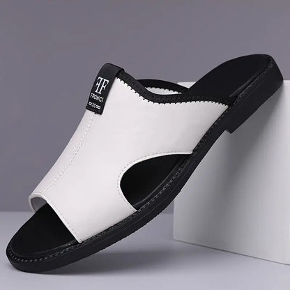 Summer New Casual Men'S Microfiber Slip-On Sandals, Breathable, Lightweight, Open Toe, All-Season, Hiking & Outdoor, Daily & Casual, Vacation