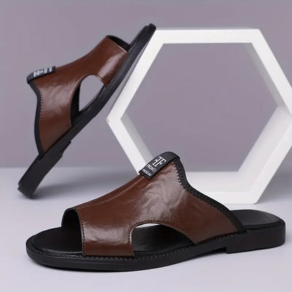 Summer New Casual Men'S Microfiber Slip-On Sandals, Breathable, Lightweight, Open Toe, All-Season, Hiking & Outdoor, Daily & Casual, Vacation